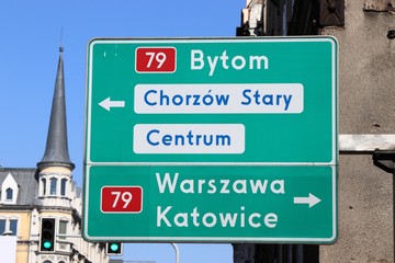 Obraz premium Directions sign Poland