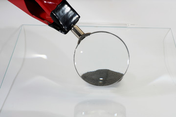 Iron, iron filings substances in close up
