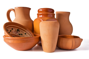 Fototapeta na wymiar A set of ceramic ware