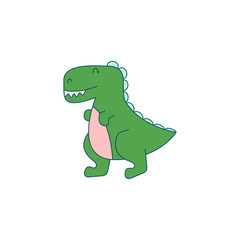 Funny dino cartoon vector illustration.
