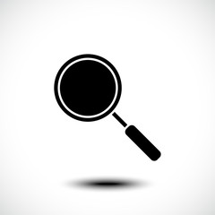 Magnifying glass or search icon, flat vector graphic on isolated background. Vector illustration