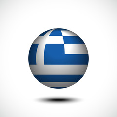 Realistic ball with flag of Greece rendering.  Vector illustration