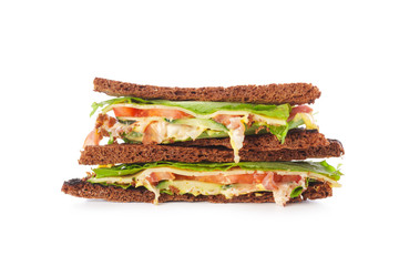 sandwich on white background