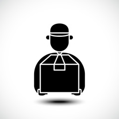 Delivery man icon. Vector illustration