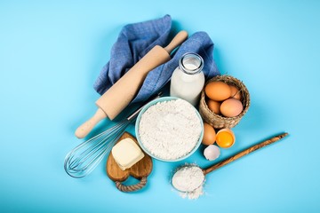 Basic baking ingredients