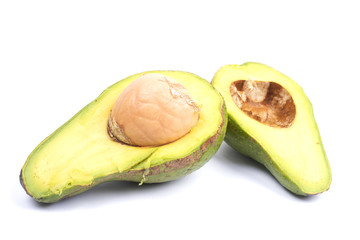 Avocado fruit over white background.