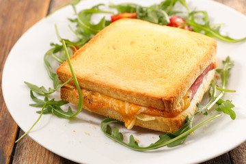 grilled toast with ham and cheese
