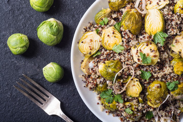 Quinoa salad with Brussels sprouts