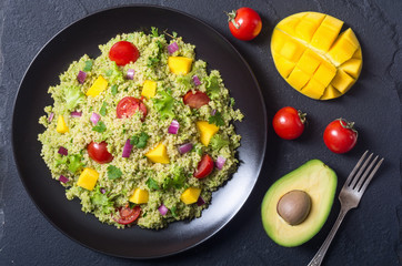 Quinoa salad with guacamole