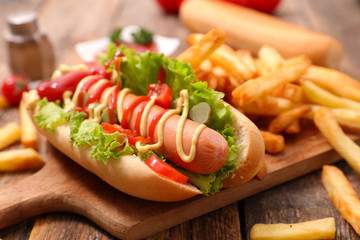 hot dog and french fries