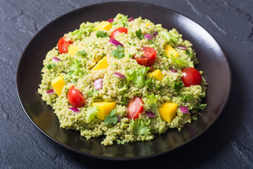 Quinoa salad with guacamole