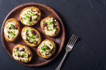 Baked potato stuffed with cheese