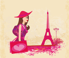 Fototapeta na wymiar Beautiful women Shopping in Paris