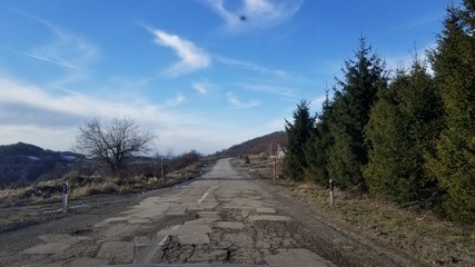 Fototapeta na wymiar Old Road to Valley in South east Serbia