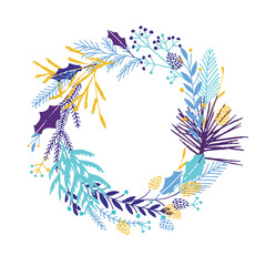 Obraz premium Floral round wreath.