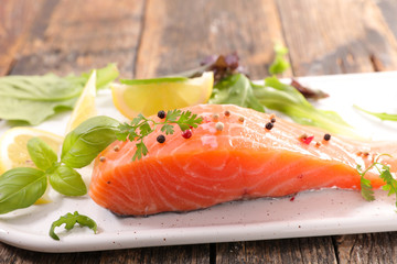 raw salmon fillet