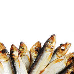 baltic smoked fish isolated on white 