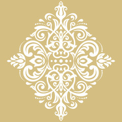 Elegant vintage vector ornament in classic style. Abstract traditional pattern with oriental white elements. Classic vintage pattern