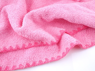 pink towel on a white background