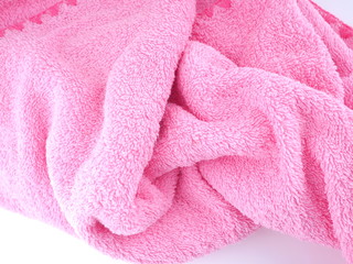 pink towel on a white background