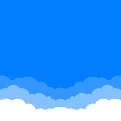 Blue sky with clouds background. Vector illustration.