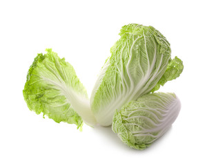 fresh chinese cabbage on a white background