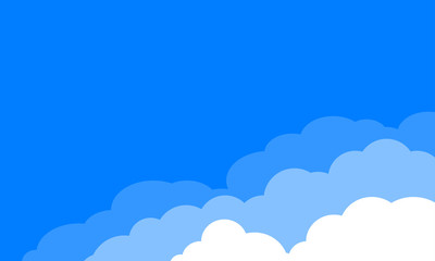 Clouds over blue sky background. Vector illustration.