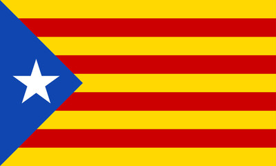Catalonia flag. Independence symbol. Blue Estelada. Vector illustration.