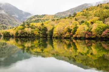 Yumoko Lake at Nikko , Tochigi prefecture in autumn