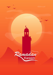 Ramadan Kareem. Illustration of the A4 format on the theme of Ramadan and the East