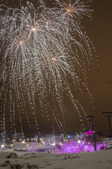 Fireworks at New Years in Falls Park, Sioux Falls.