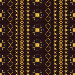 Geometric embroidery style. Ethnic seamless pattern. Abstract aztec background. Digital or wrapping paper. Textile design. Boho ornament vector.