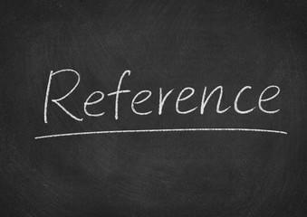 Fototapeta premium reference concept word on a blackboard background