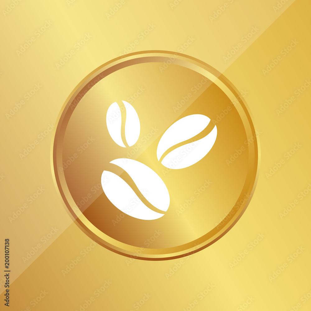 Poster Gold Medaille - Kaffeebohnen