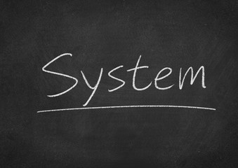 system concept word on a blackboard background