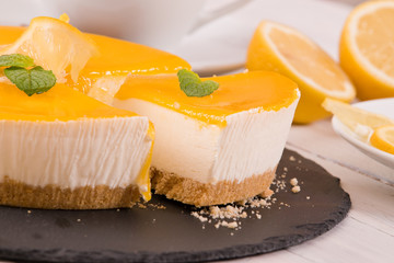 Lemon cheesecake.