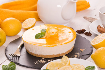 Lemon cheesecake.