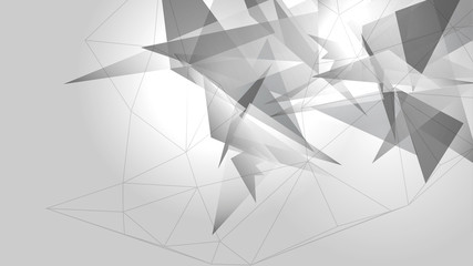 Black & White Background with Triangles  - Vector Illustration.