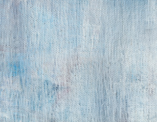 Abstract art background. Oil on linen. Cold colors. Soft brushstrokes of paint.