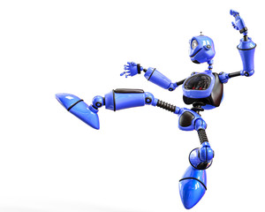 funny and glossy robot cartoon