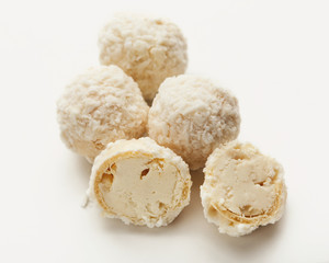 Coconut candies isolaed on white
