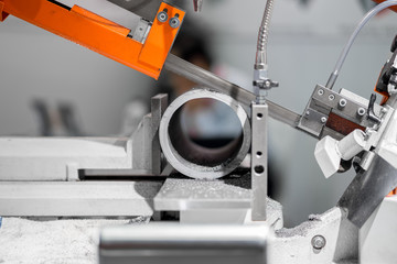 Industrial metal machining cutting process of blank