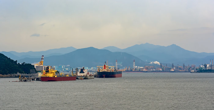 Industrial landscape in South Korea.