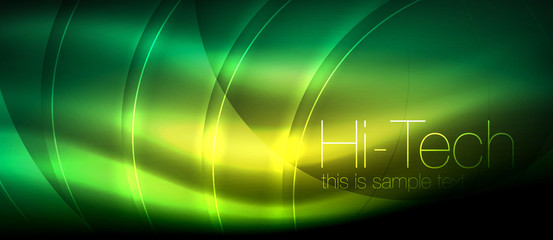 Glossy light effect neon glowing waves, shiny lights