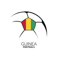 Soccer football minimal design with Guinea flag