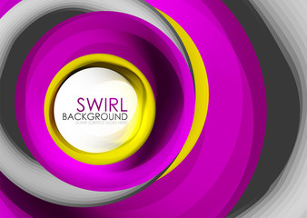 Spiral swirl flowing lines 3d vector abstract digital motion background design. Rotating concept