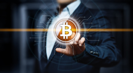 Bitcoin Cryptocurrency Digital Bit Coin BTC Currency Technology Business Internet Concept