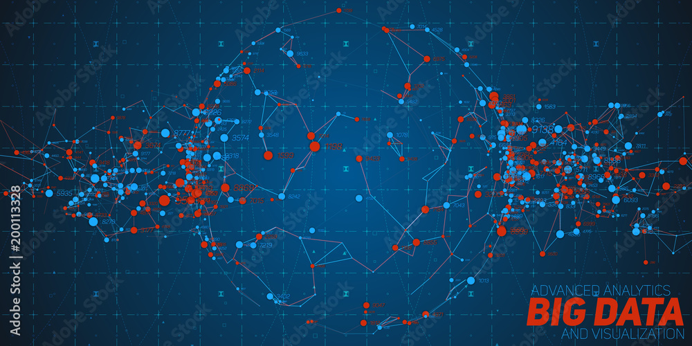 Poster big data circular visualization. futuristic infographic. information aesthetic design. visual data c