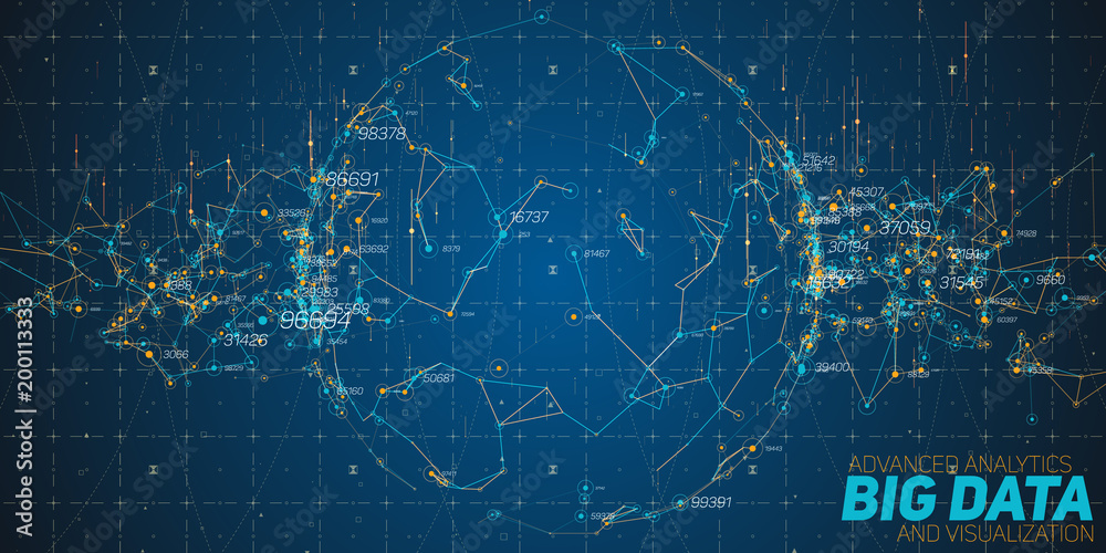 Poster big data circular visualization. futuristic infographic. information aesthetic design. visual data c