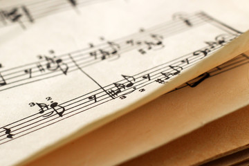 Music notes, learning book for background